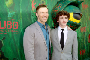 Director/Producer Travis Knight and Art Parkinson seen at Focus Features Los Angeles Premiere of LAIKA "Kubo and The Two Strings" on Sunday, Aug. 14, 2016, in Universal City, Calif. (Photo by Blair Raughley/Invision for Focus Features/AP Images)