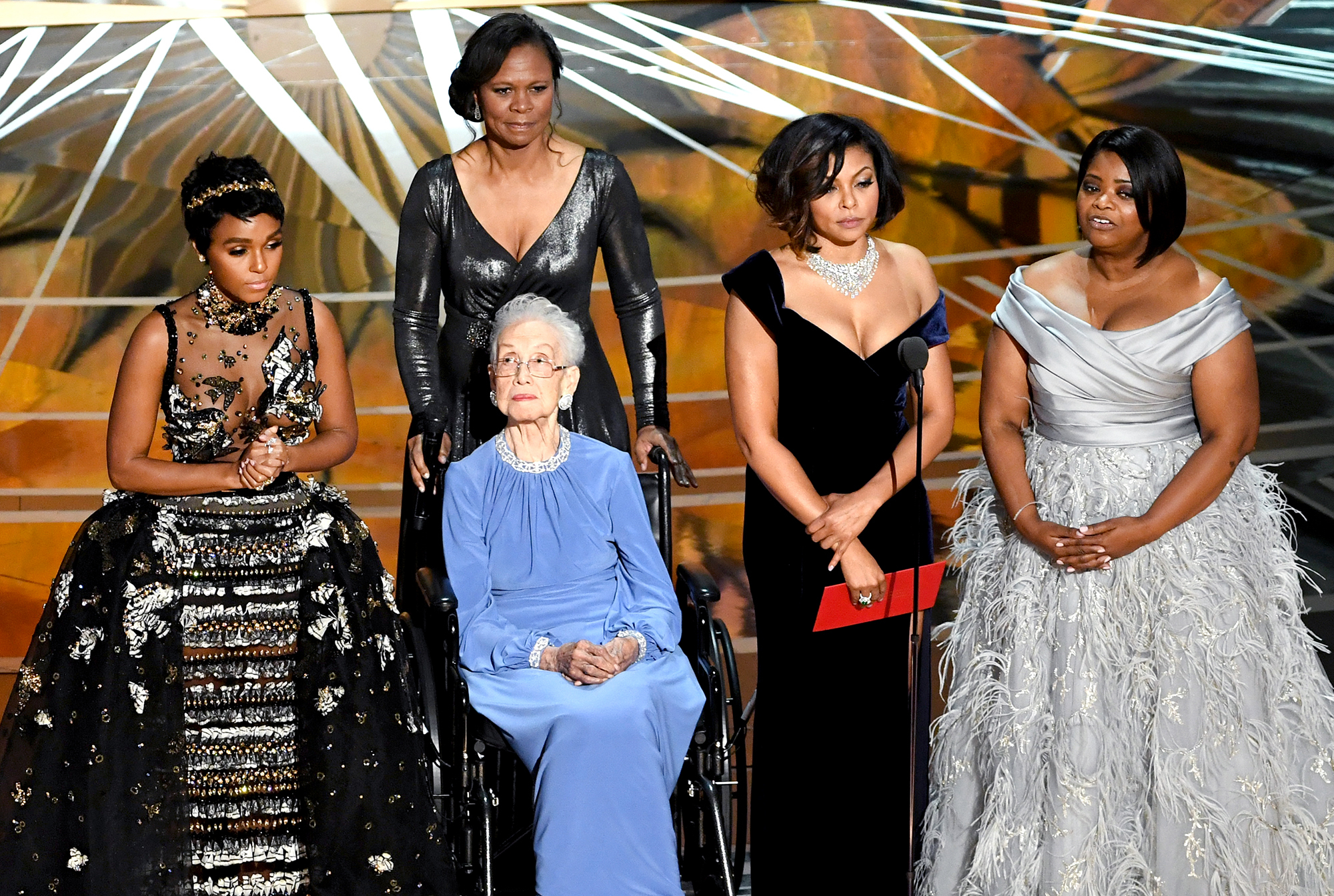 The Real Katherine Johnson with her Hidden Figures counterparts at The Oscars 2017 | onetakekate.com