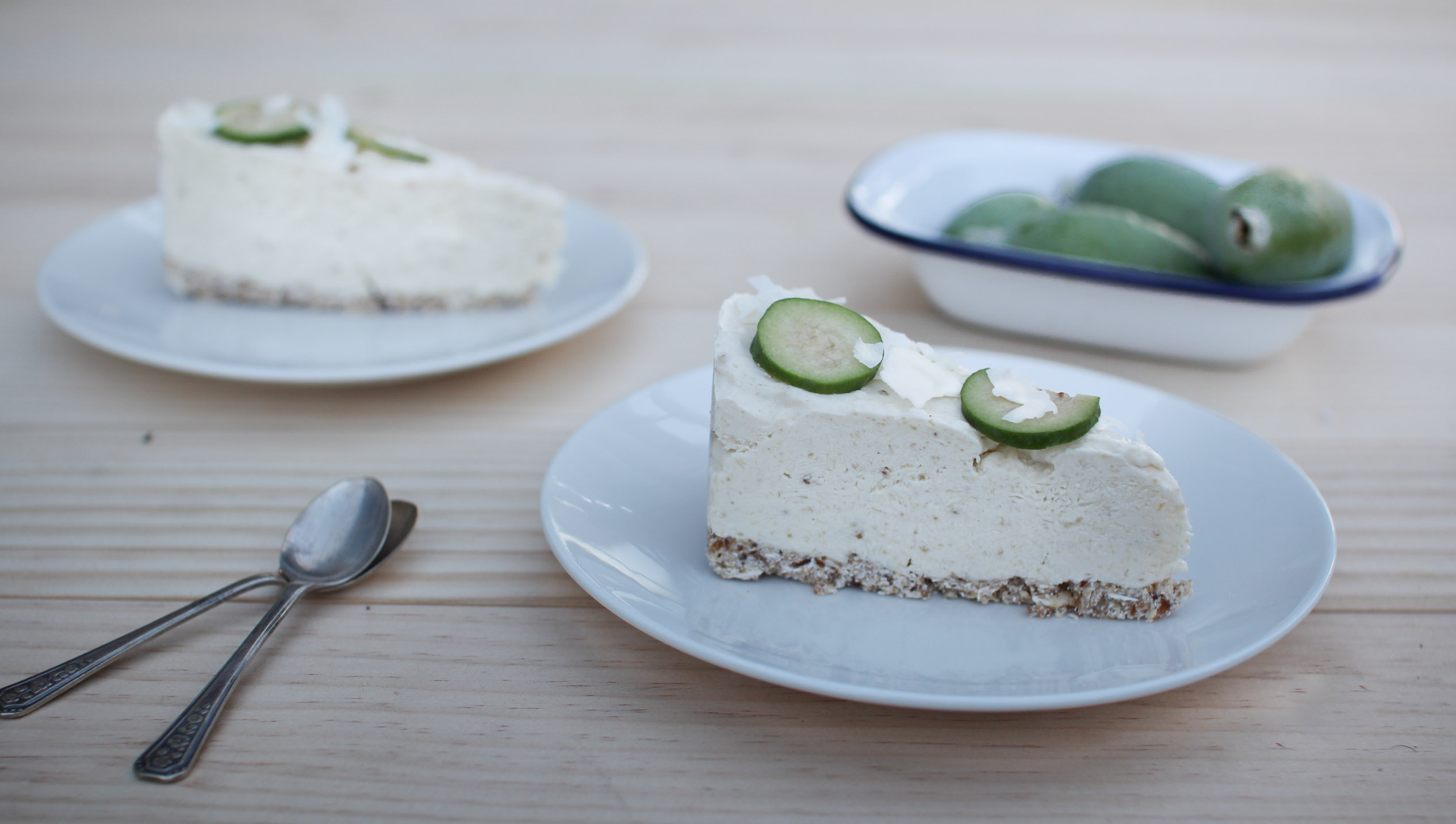 Feijoa Cheesecake (a healthier version) by Eat Well NZ | onetakekate.com