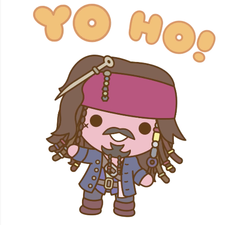 Disney Pirates of the Carribean Dead Men Tell No Tales Captain Jack Sparrow Sticker for iOS. Image via Disney Studios AU | onetakekate.com