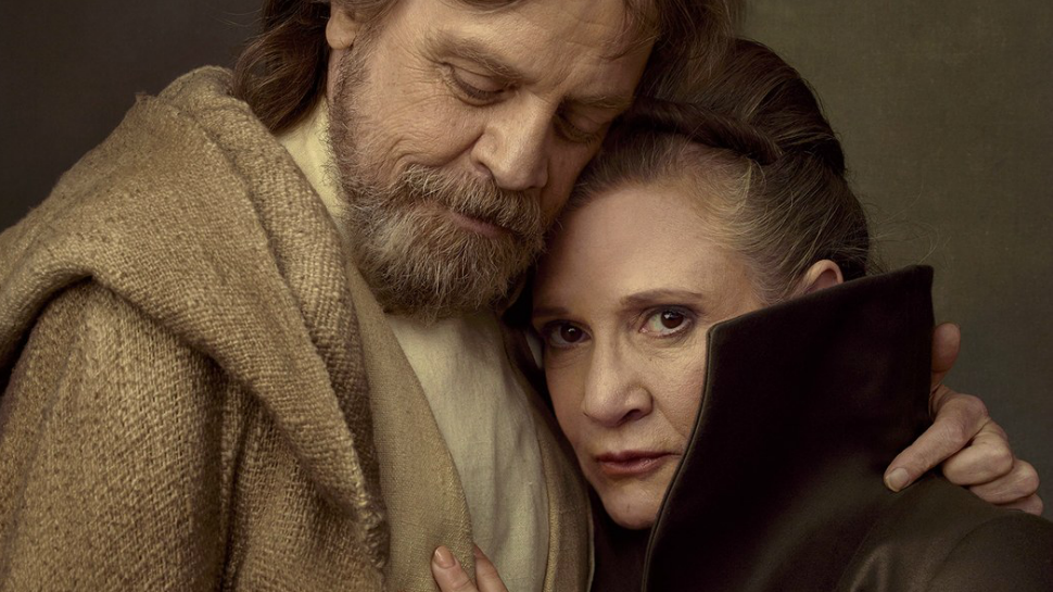 Mark Hamill as Luke Skywalker and Carrie Fisher as General Leia Organa in Star Wars The Last Jedi. Image via The Nerdist | onetakekate.com