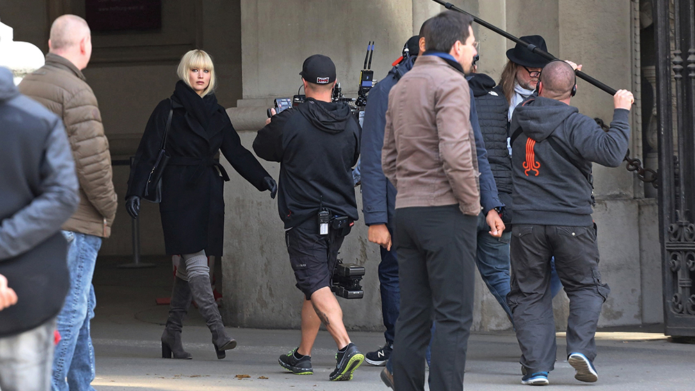 'Red Sparrow' on set filming, Vienna, Austria - 29 Apr 2017. Mandatory Credit: Photo by BabiradPicture/REX/Shutterstock (8772209e) Jennifer Lawrence 'Red Sparrow' on set filming, Vienna, Austria - 29 Apr 2017 | onetakekate.com