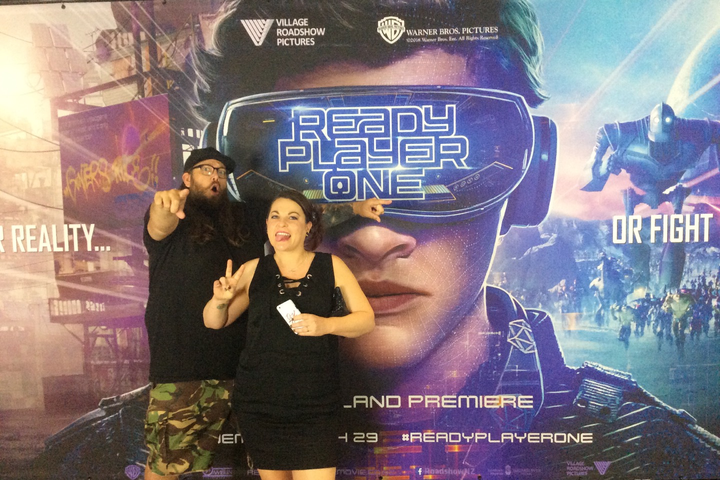 Basketball Yeti and One Take Kate at the NZ Premiere of Ready Player One | onetakekate.com