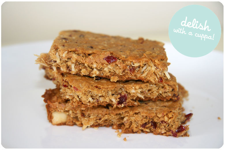 White Chocolate and Cranberry Anzac Biscuits by Made from Scratch | onetakekate.com